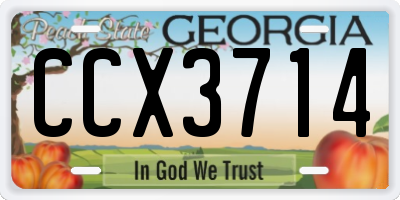 GA license plate CCX3714