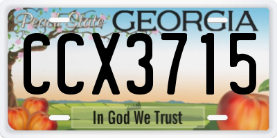 GA license plate CCX3715