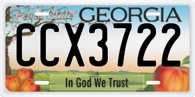 GA license plate CCX3722