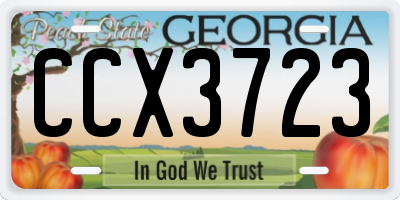 GA license plate CCX3723