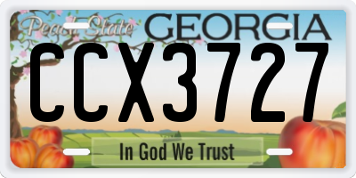 GA license plate CCX3727