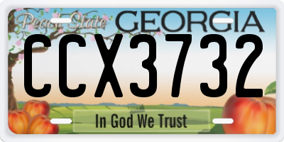 GA license plate CCX3732