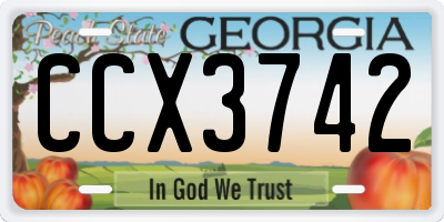 GA license plate CCX3742