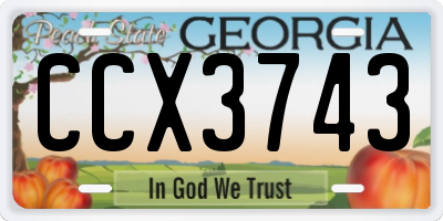 GA license plate CCX3743
