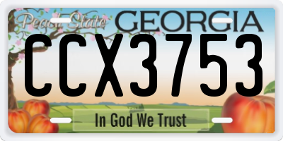 GA license plate CCX3753