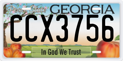 GA license plate CCX3756