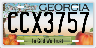 GA license plate CCX3757