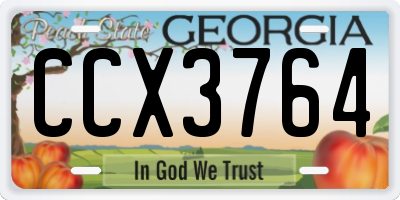 GA license plate CCX3764