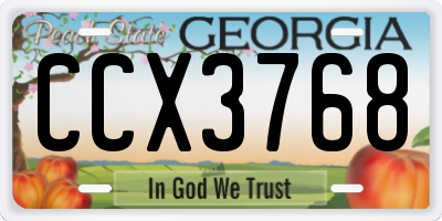 GA license plate CCX3768