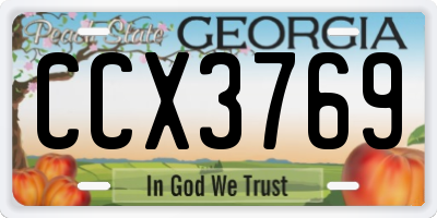 GA license plate CCX3769