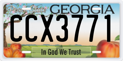 GA license plate CCX3771