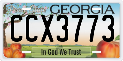 GA license plate CCX3773