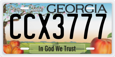 GA license plate CCX3777