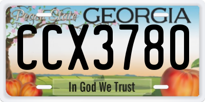 GA license plate CCX3780