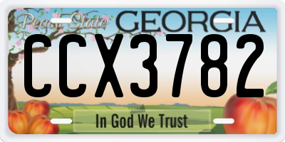 GA license plate CCX3782