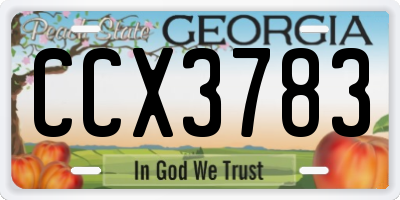 GA license plate CCX3783