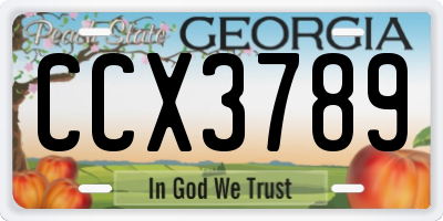 GA license plate CCX3789