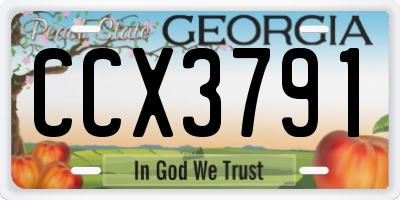 GA license plate CCX3791