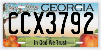 GA license plate CCX3792