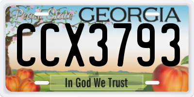 GA license plate CCX3793