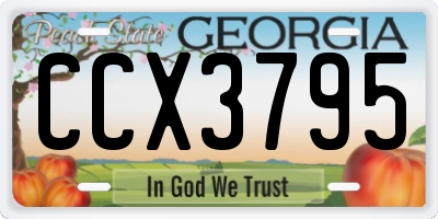 GA license plate CCX3795