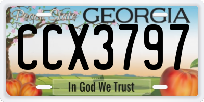 GA license plate CCX3797