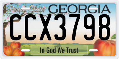 GA license plate CCX3798