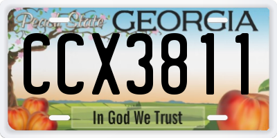 GA license plate CCX3811