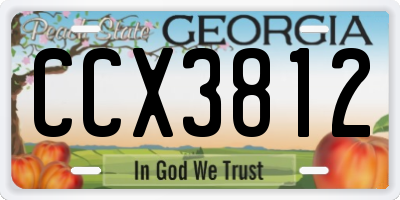 GA license plate CCX3812