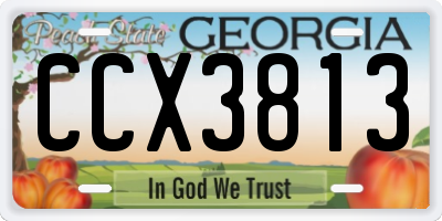 GA license plate CCX3813
