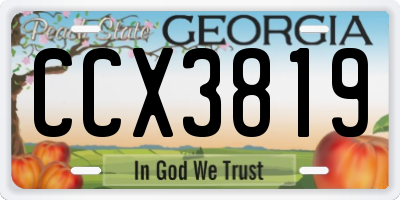 GA license plate CCX3819