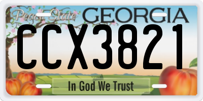 GA license plate CCX3821