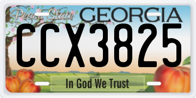 GA license plate CCX3825