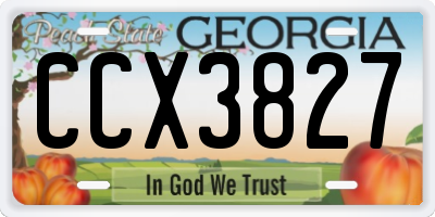 GA license plate CCX3827