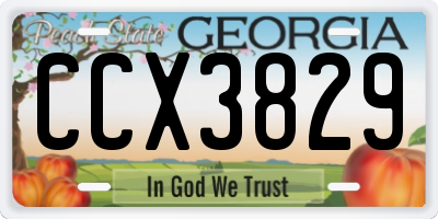 GA license plate CCX3829