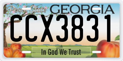 GA license plate CCX3831