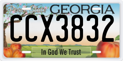 GA license plate CCX3832