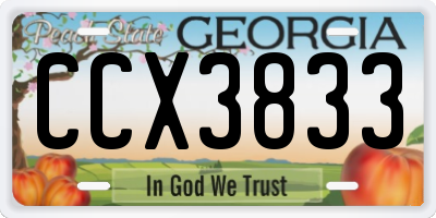 GA license plate CCX3833