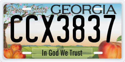 GA license plate CCX3837
