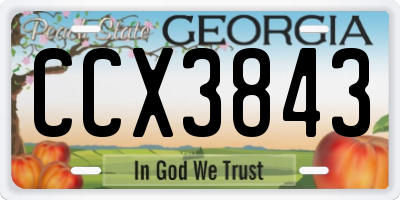 GA license plate CCX3843