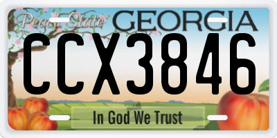GA license plate CCX3846