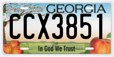 GA license plate CCX3851