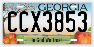 GA license plate CCX3853