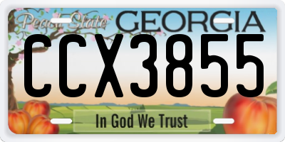 GA license plate CCX3855