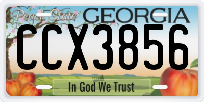 GA license plate CCX3856