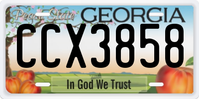 GA license plate CCX3858