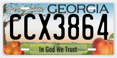 GA license plate CCX3864