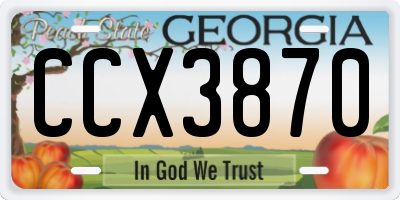 GA license plate CCX3870