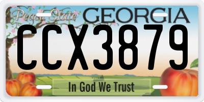 GA license plate CCX3879