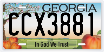 GA license plate CCX3881
